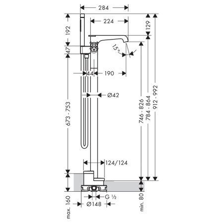 термостат напольный для ванны axor citterio e 36416000