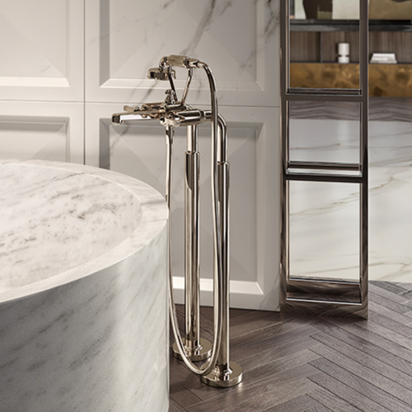 смеситель для ванны напольный gessi venti20 65128#710, цвет: brass pvd