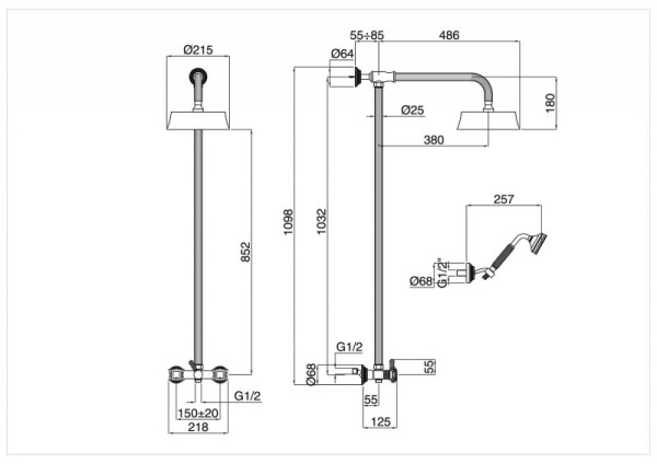 душевая система cezares olimp olimp-cd-01-sw хром