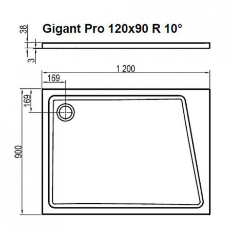 душевой поддон из искусственного камня ravak 10° gigant pro 120×90 xa05g70101p белый