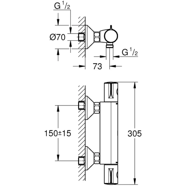 термостат для душа grohe grohterm 800 34558000