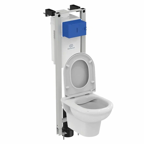 комплект унитаза с инсталляцией ideal standard prosys eco frame exacto x022601 с сиденьем микролифт