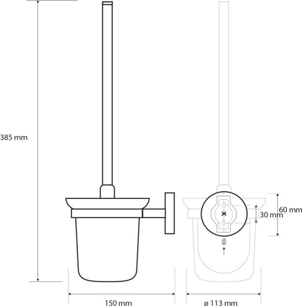 Ёршик для унитаза Bemeta Nox 102413010 черный матовый