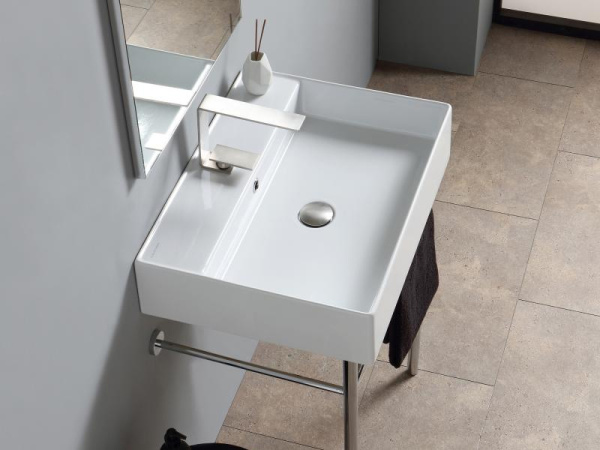 раковина scarabeo teorema 2.0 5105 подвесная/накладная, 60x46 см, белая