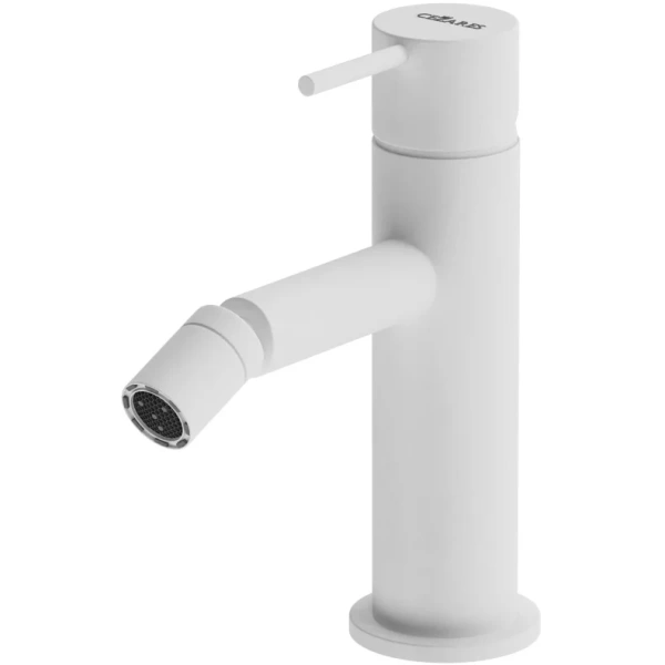 смеситель cezares leaf leaf-bsm-l-bio для биде, с донным клапаном, белый матовый