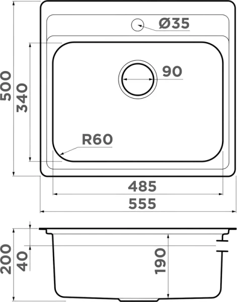 мойка кухонная omoikiri ashi 56-in