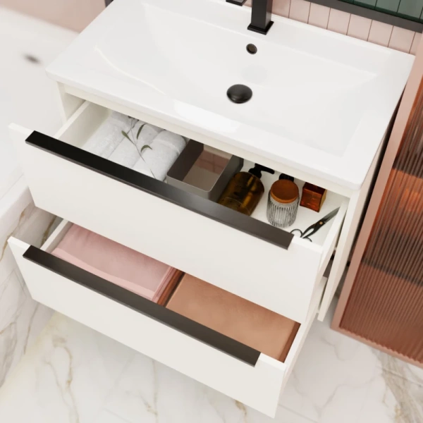 тумба под раковину la fenice tesoro fnc-01-tes-pb-100-2 98,8 см, подвесная, белый матовый