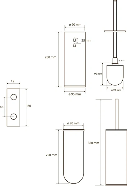Ёршик для унитаза Bemeta Sablo 160313060 матовое золото Ёршик для унитаза Bemeta Sablo 160313060 матовое золото