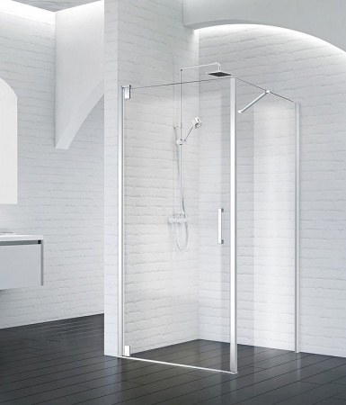 душевая стенка belbagno marmi 80 marmi-80-fix-c-cr профиль хром, стекло прозрачное