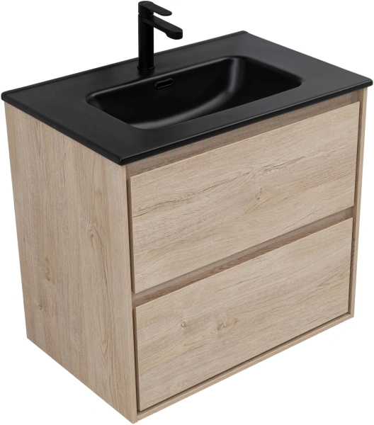 тумба под раковину aquanet милан 00336383 69.6x45.3 см, дуб светлый