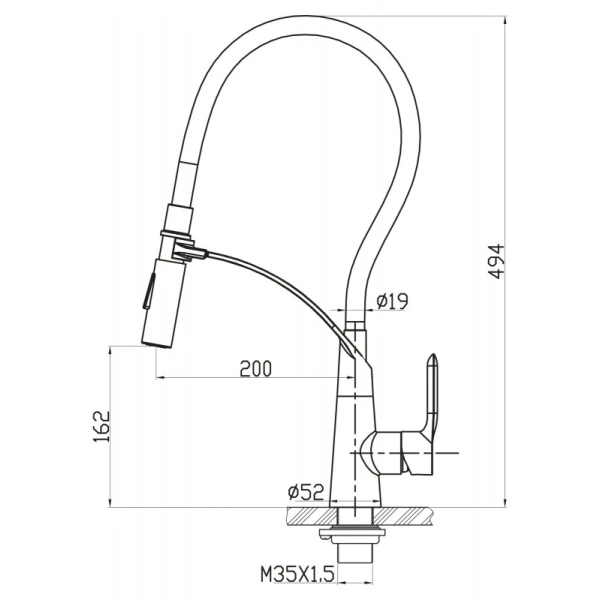 смеситель для кухни belbagno nova bb lam36 in