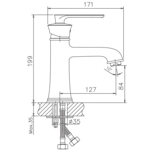 смеситель для раковины haiba hb10181-7 цвет черный