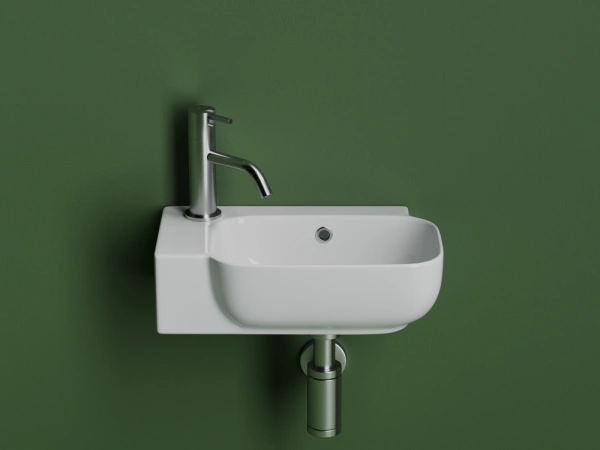 раковина ceramicanova element cn6074r накладная/подвесная, чаша справа, 40.3x24.9 см, белая
