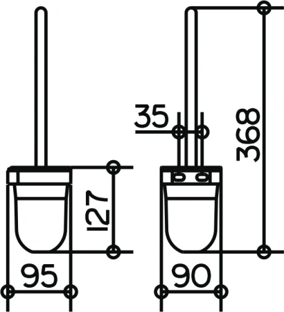 ёршик для унитаза keuco smart.2 02364 010100 хром