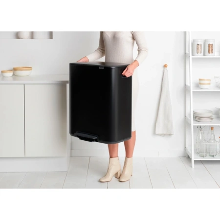 мусорное ведро brabantia bo pedal bin 211362 60 л, черное