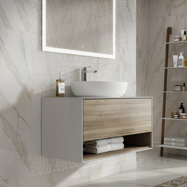 Керамическая плитка Kerama Marazzi Карелли бежевый светлый обрезной 11195R настенная 30х60 см