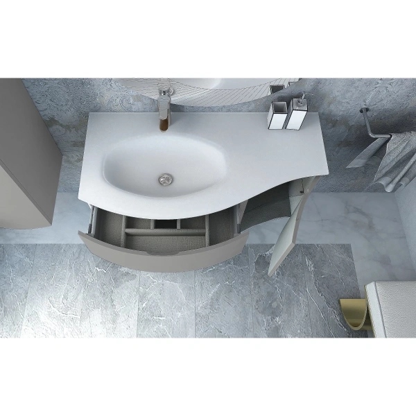 тумба под раковину cezares vague 69 54854 подвесная grigio lucido