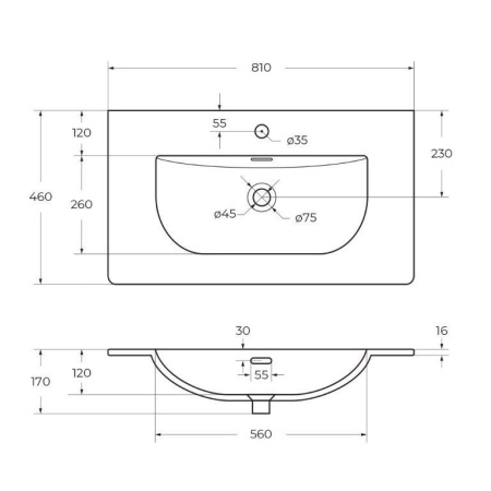 раковина полувстраиваемая belbagno bb800etl белая