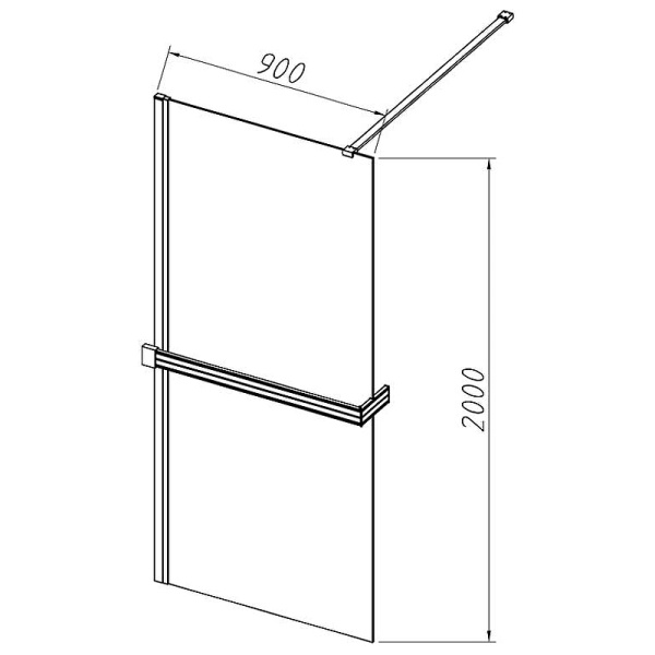душевая перегородка vincea walk-in hr 90 vsw-4hr900cgg профиль брашированное золото, стекло тонированное