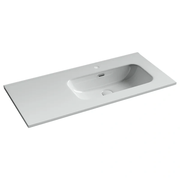 Раковина накладная мебельная Ceramicanova Element прямоугольная 101 см с чашей справа с отверстием под смеситель цвет белый CN7003R