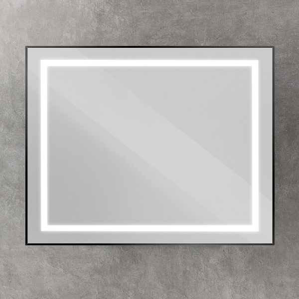 зеркало belbagno kraft 100 spc-kraft-1000-800-sens-nero с подсветкой, черное с сенсорным выключателем