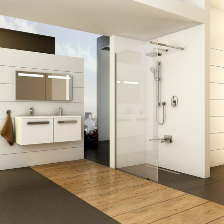 душевая перегородка ravak walk-in wall 140 gw9wm0c00z1 профиль хром, стекло прозрачное