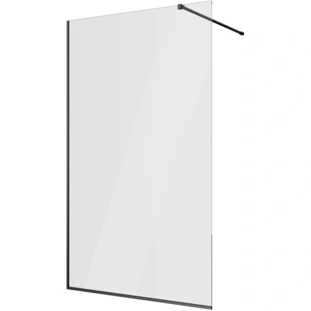 душевая перегородка berges sky black 90х200 064009 профиль черный матовый, стекло прозрачное