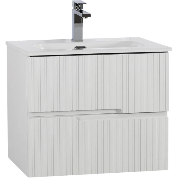 тумба под раковину cezares duet duet-n-600-2c-so-bl 60 см, подвесная, bianco lucido