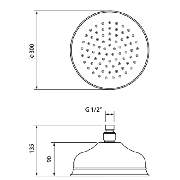 верхний душ 300 мм migliore roma 29828