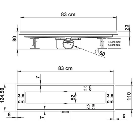 душевой лоток vincea anzer 80 say.72.2.80.stn с решеткой сатин