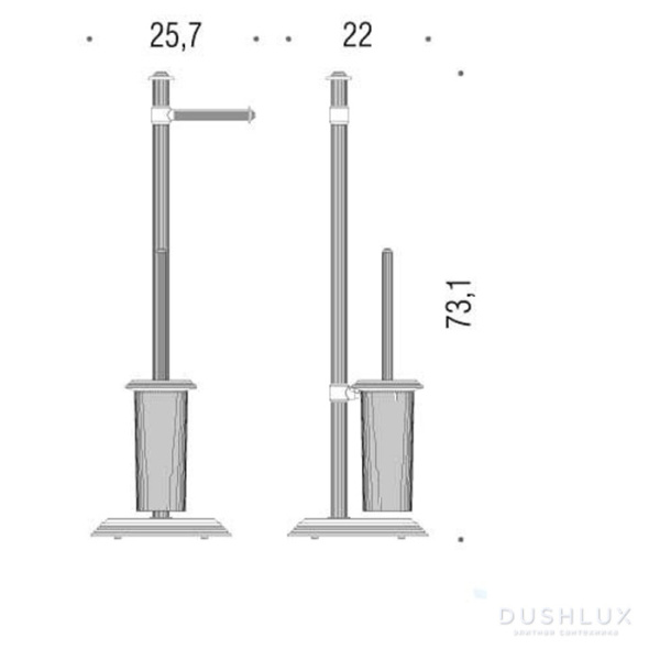 Стойка с аксессуарам Colombo Design Hermitage B3318.OA туалетный ерш, держатель т|б, 73 см, античная бронза|белая керамика