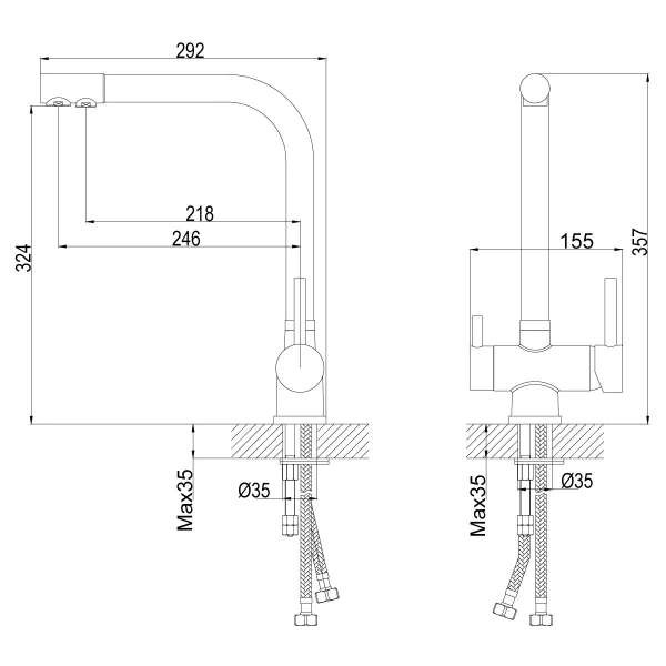 смеситель для кухни rossinka z z40-25