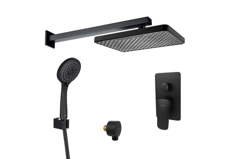 Душевая система Aquatek Вега AQ1072MB цвет Черный матовый