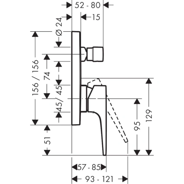 смеситель для ванны hansgrohe metropol 32546990