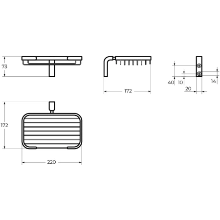 мыльница cezares ultima czr-f-8931 хром