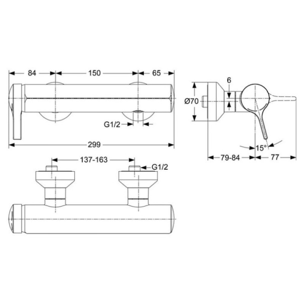 смеситель для душа ideal standard melange a4269aa