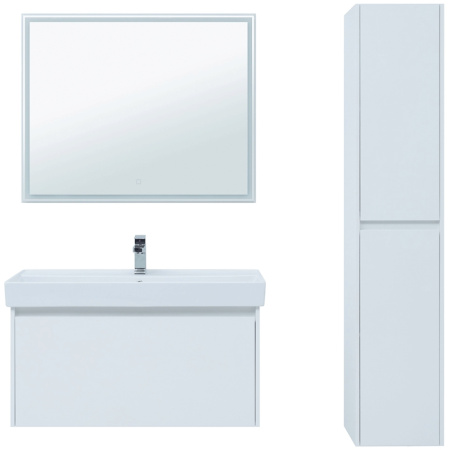 тумба под раковину aquanet nova lite 100 242580 подвесная белая