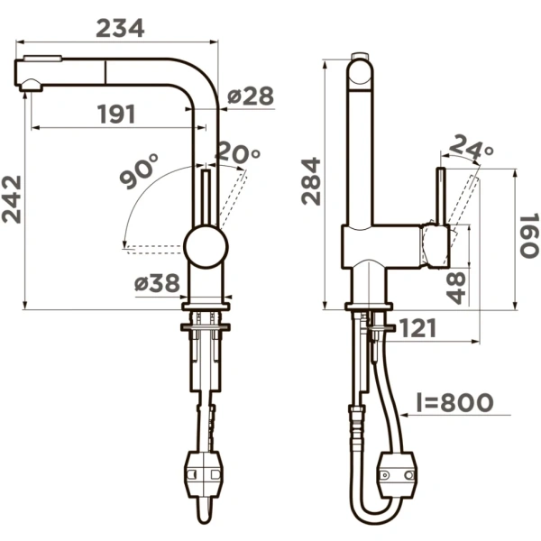смеситель для кухни omoikiri tanigawa-sb-c 4994456