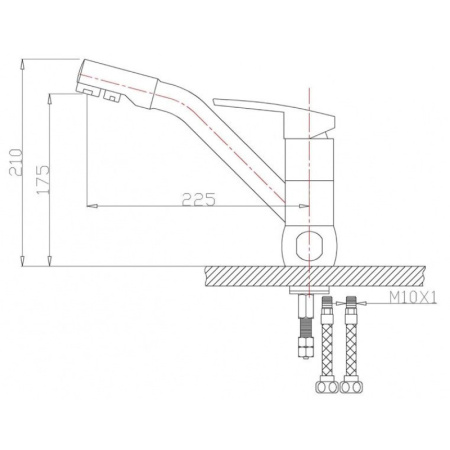 смеситель для кухни с подключением к фильтру zorg sanitary zr400kf12alyumetallik