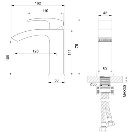 смеситель для раковины wonzon & woghand fit ww-88139009-mb черный матовый