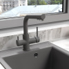 смеситель для кухни lemark comfort lm3061pgs серый шелк