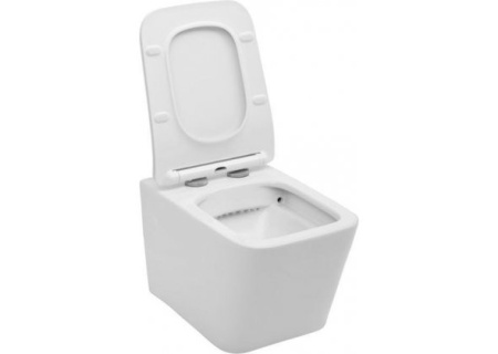 унитаз подвесной logan l2w безободковый, с крышкой сидение soft close, цвет белый.