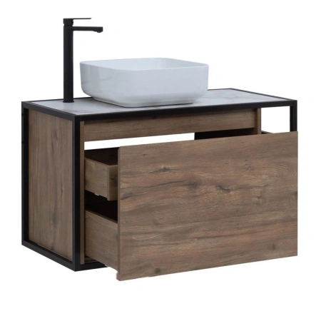 тумба под раковину aquanet nova lite loft 90 l дуб рустикальный, 00261660