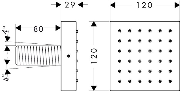 боковая форсунка 120 мм axor showersolutions 28491000