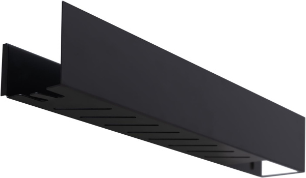 Полка Aquanet Магнум 00302221 70x12 см, с крючками, черный матовый