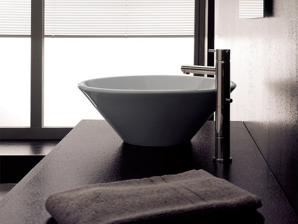 раковина scarabeo thin 8010 накладная, круглая, ø41.9 см, белая