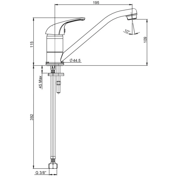 смеситель для кухни paini roma 02cr573lm