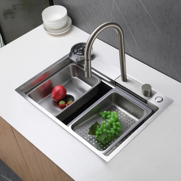 смеситель для кухни abber wasser kreis af8114sp coolstart, с выдвижным изливом, сатин