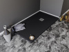 душевой поддон aquanet pleasure 00258895 из искусственного камня, 160×90 см, черный