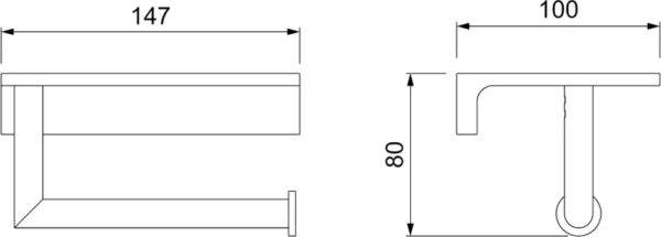 Держатель туалетной бумаги Timo Saona 13043/18 с полкой для телефона, черное золото